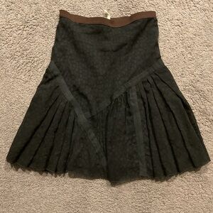 Burning Torch Black Lace Wool Silk Lace A-Line Skirt Whimsigoth Goth Fairy sz S